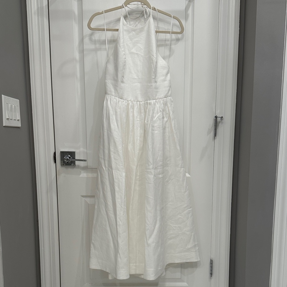 Aritzia White Backless Halter Dress